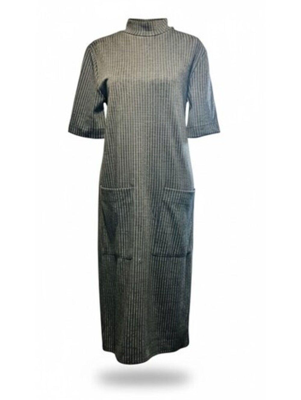 ZARA Woman grey-pinstriped dress
